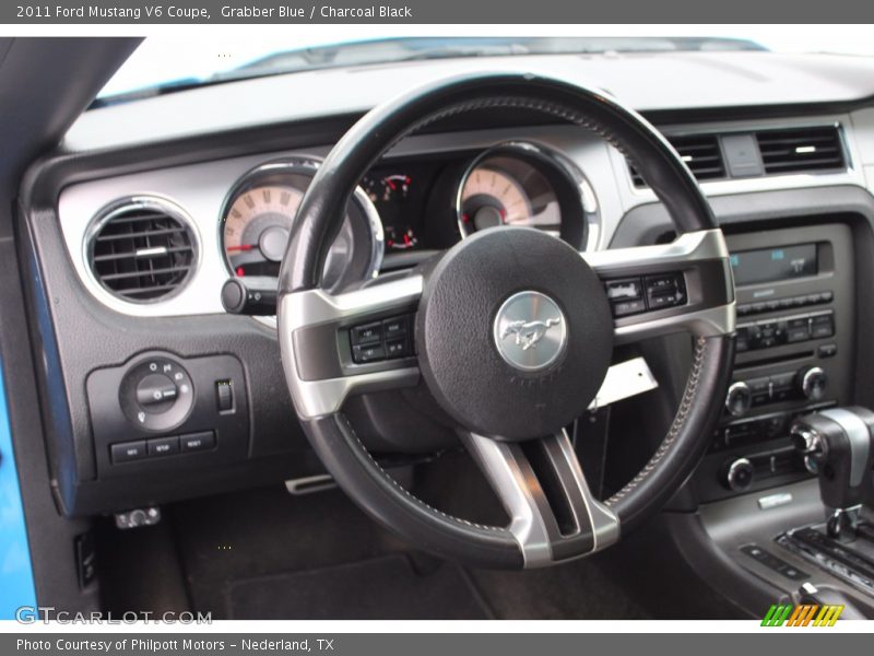 Grabber Blue / Charcoal Black 2011 Ford Mustang V6 Coupe