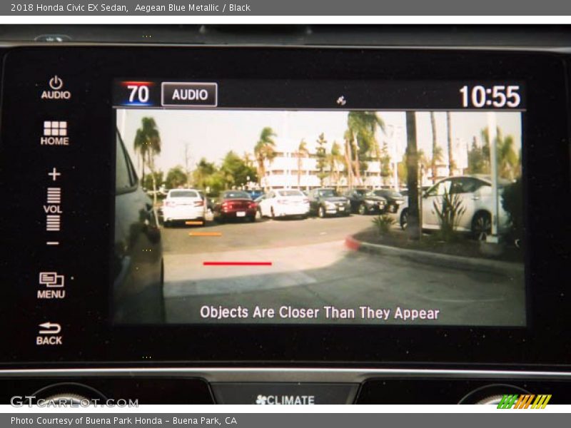 Aegean Blue Metallic / Black 2018 Honda Civic EX Sedan