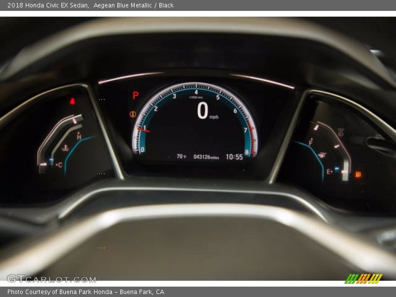 Aegean Blue Metallic / Black 2018 Honda Civic EX Sedan