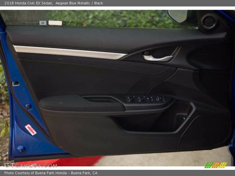 Aegean Blue Metallic / Black 2018 Honda Civic EX Sedan