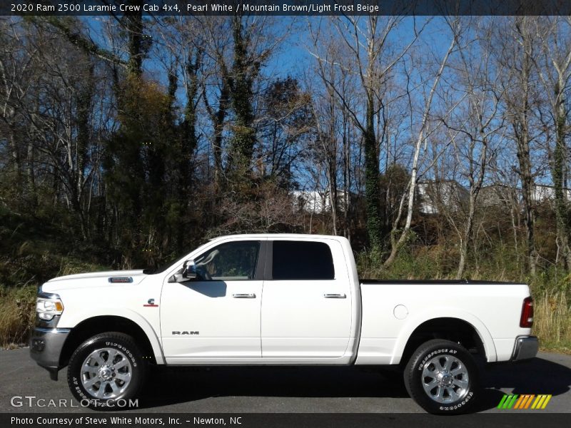 Pearl White / Mountain Brown/Light Frost Beige 2020 Ram 2500 Laramie Crew Cab 4x4