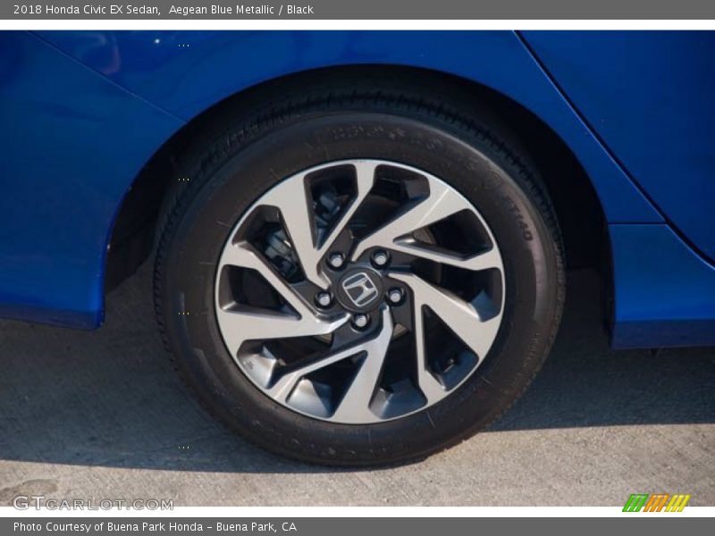 Aegean Blue Metallic / Black 2018 Honda Civic EX Sedan