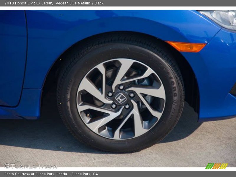 Aegean Blue Metallic / Black 2018 Honda Civic EX Sedan