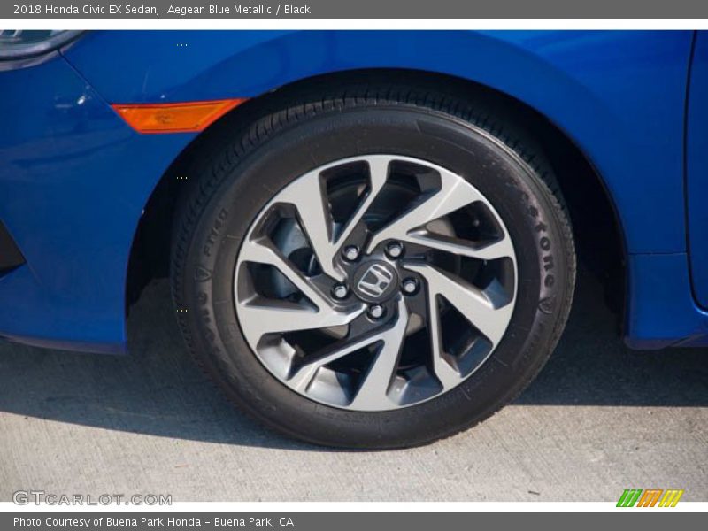 Aegean Blue Metallic / Black 2018 Honda Civic EX Sedan