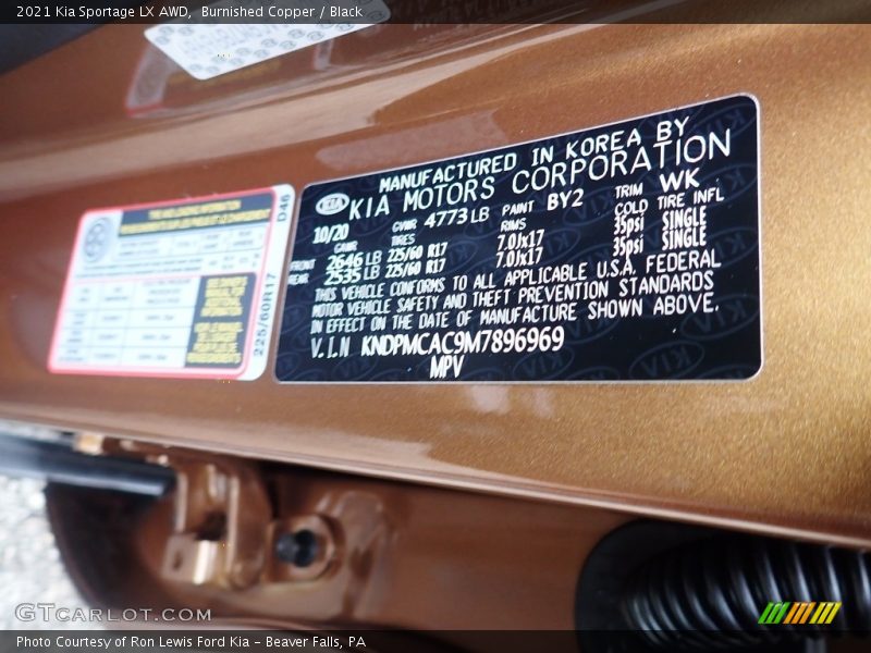 Burnished Copper / Black 2021 Kia Sportage LX AWD