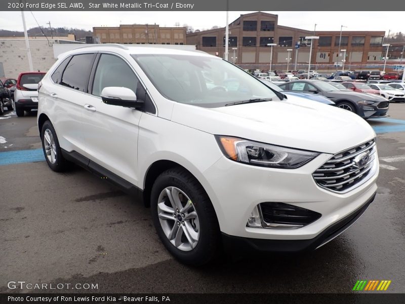 Star White Metallic Tri-Coat / Ebony 2020 Ford Edge SEL AWD