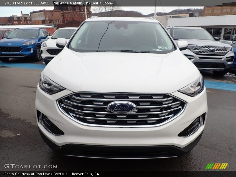 Star White Metallic Tri-Coat / Ebony 2020 Ford Edge SEL AWD