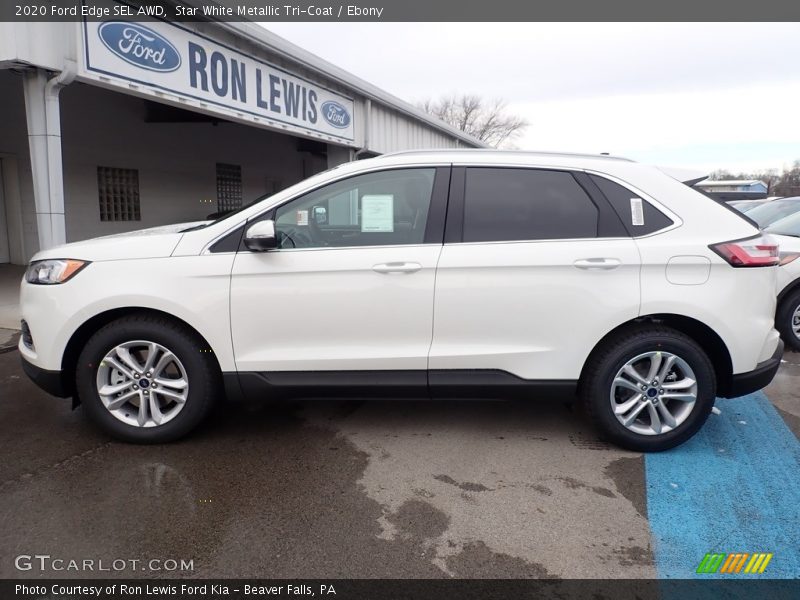 Star White Metallic Tri-Coat / Ebony 2020 Ford Edge SEL AWD