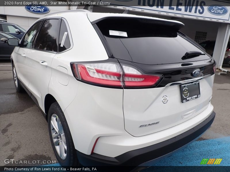 Star White Metallic Tri-Coat / Ebony 2020 Ford Edge SEL AWD