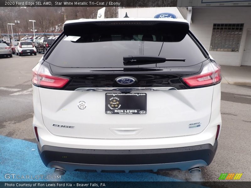 Star White Metallic Tri-Coat / Ebony 2020 Ford Edge SEL AWD