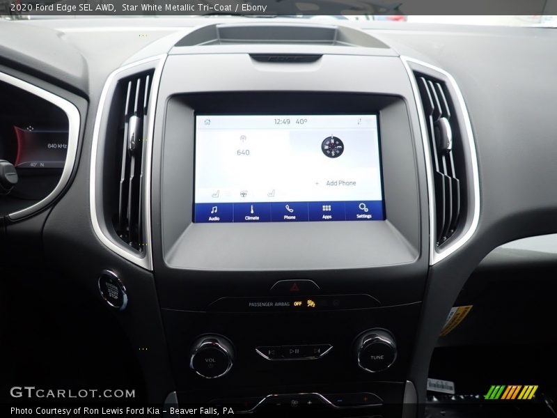 Star White Metallic Tri-Coat / Ebony 2020 Ford Edge SEL AWD