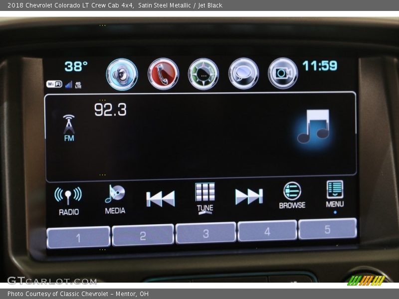 Satin Steel Metallic / Jet Black 2018 Chevrolet Colorado LT Crew Cab 4x4