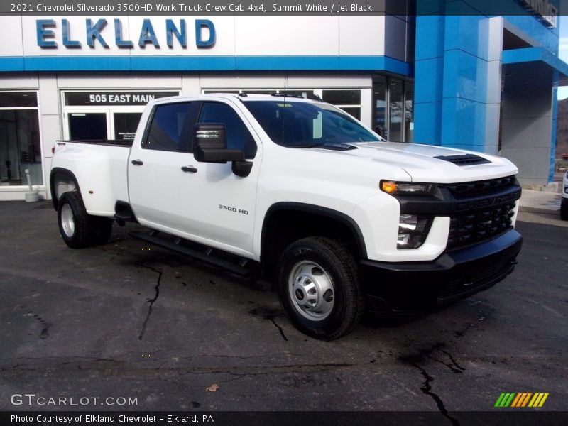 Summit White / Jet Black 2021 Chevrolet Silverado 3500HD Work Truck Crew Cab 4x4