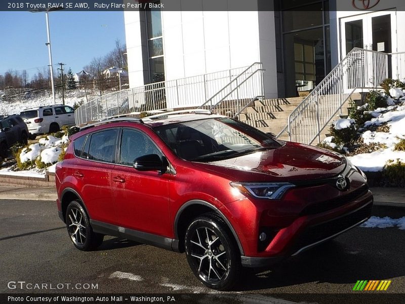 Ruby Flare Pearl / Black 2018 Toyota RAV4 SE AWD