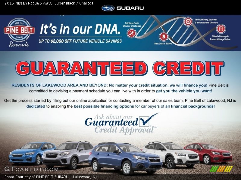 Super Black / Charcoal 2015 Nissan Rogue S AWD