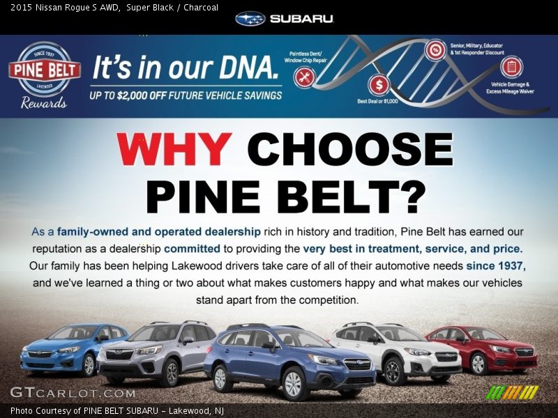 Super Black / Charcoal 2015 Nissan Rogue S AWD