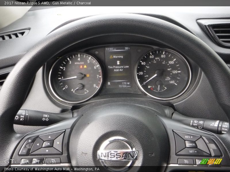 Gun Metallic / Charcoal 2017 Nissan Rogue S AWD