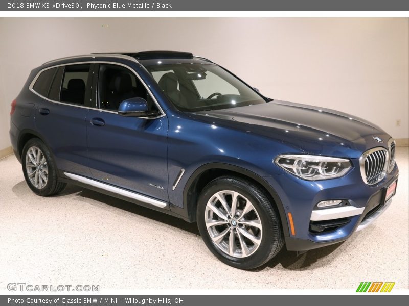 Phytonic Blue Metallic / Black 2018 BMW X3 xDrive30i