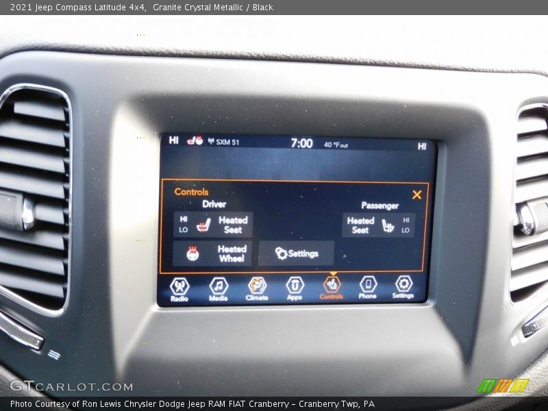 Controls of 2021 Compass Latitude 4x4