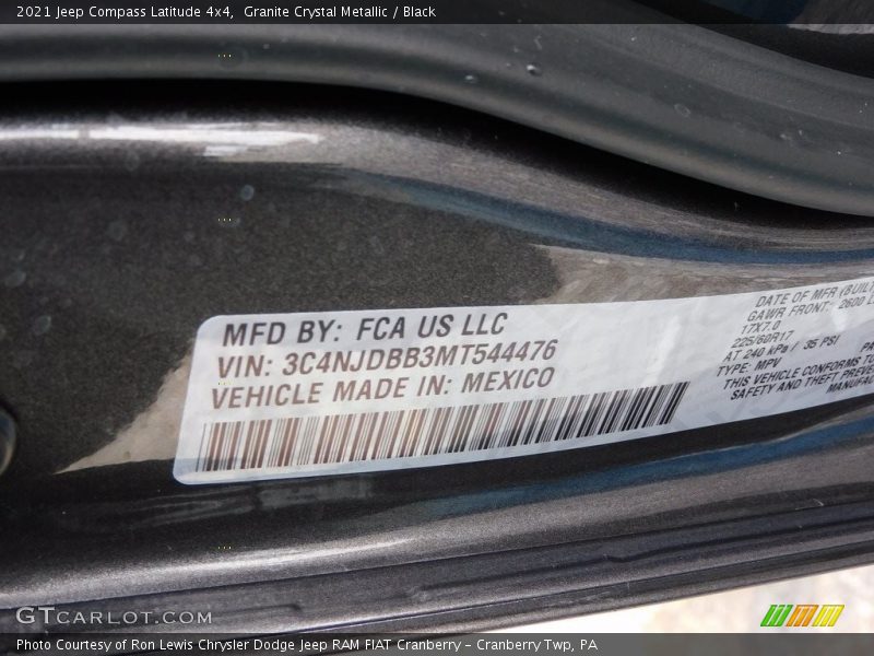 Granite Crystal Metallic / Black 2021 Jeep Compass Latitude 4x4