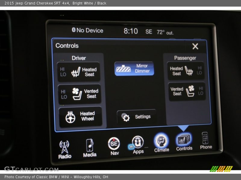 Bright White / Black 2015 Jeep Grand Cherokee SRT 4x4