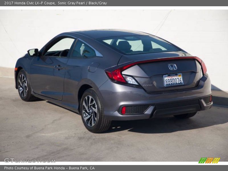 Sonic Gray Pearl / Black/Gray 2017 Honda Civic LX-P Coupe