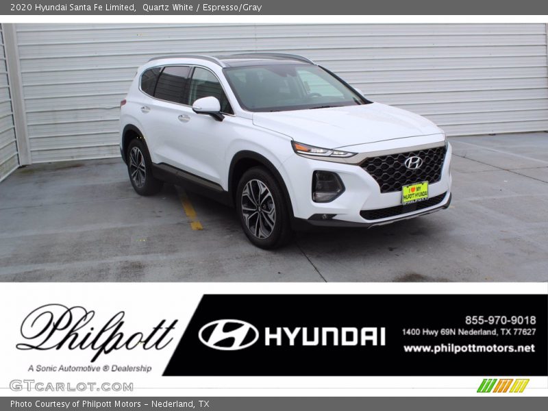 Quartz White / Espresso/Gray 2020 Hyundai Santa Fe Limited