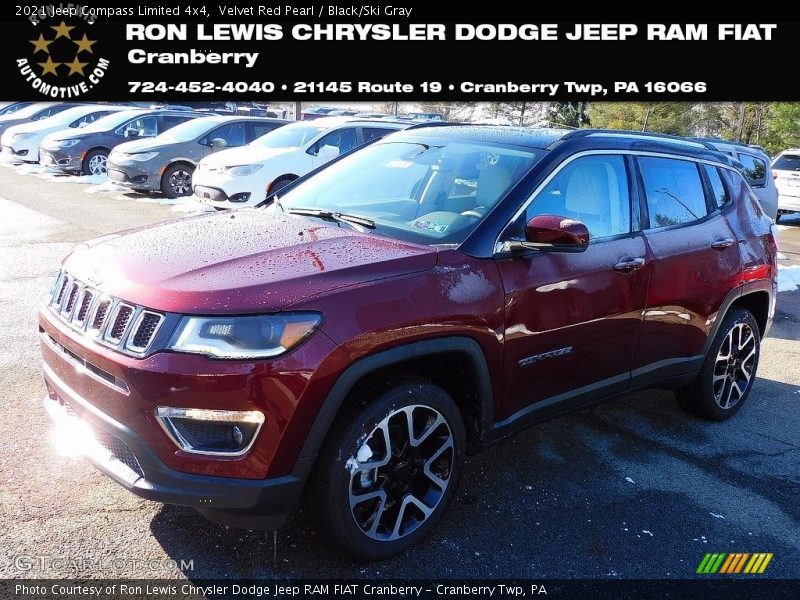 Velvet Red Pearl / Black/Ski Gray 2021 Jeep Compass Limited 4x4