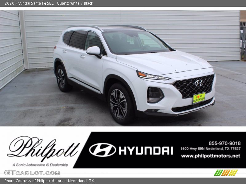 Quartz White / Black 2020 Hyundai Santa Fe SEL