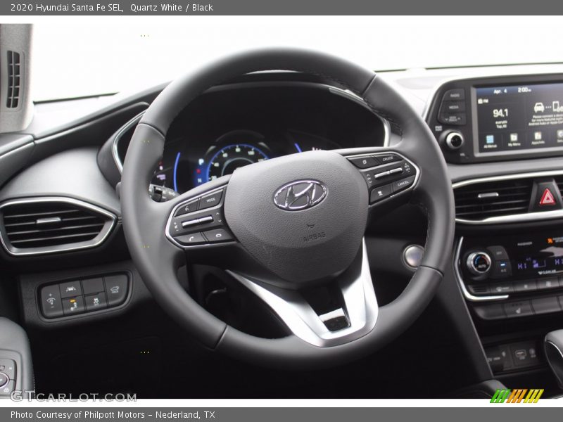 Quartz White / Black 2020 Hyundai Santa Fe SEL
