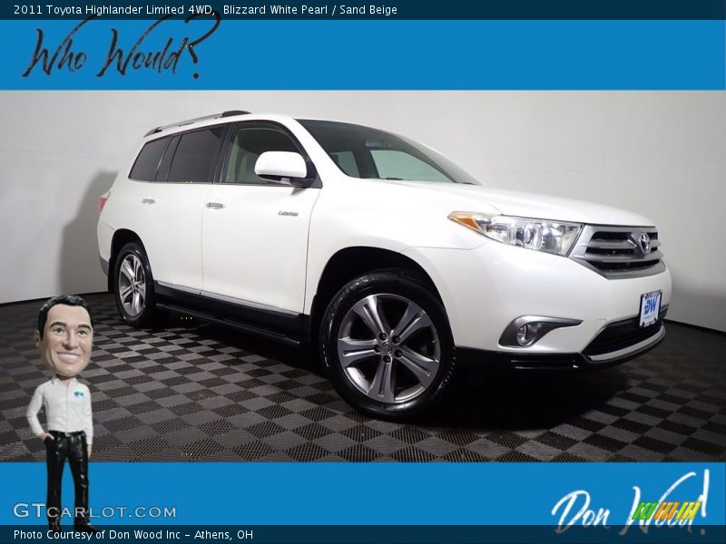 Blizzard White Pearl / Sand Beige 2011 Toyota Highlander Limited 4WD