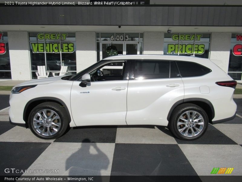 Blizzard White Pearl / Graphite 2021 Toyota Highlander Hybrid Limited