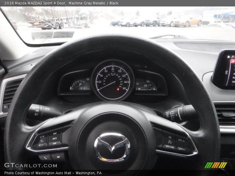 Machine Gray Metallic / Black 2018 Mazda MAZDA3 Sport 4 Door