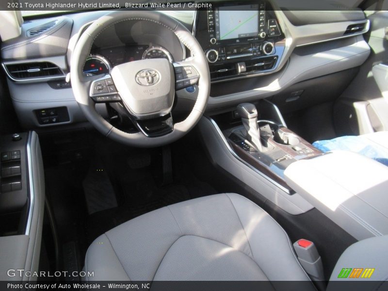 Blizzard White Pearl / Graphite 2021 Toyota Highlander Hybrid Limited