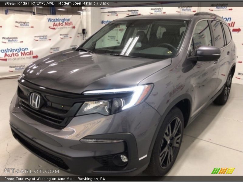 Modern Steel Metallic / Black 2021 Honda Pilot EX-L AWD
