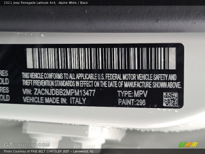 Alpine White / Black 2021 Jeep Renegade Latitude 4x4