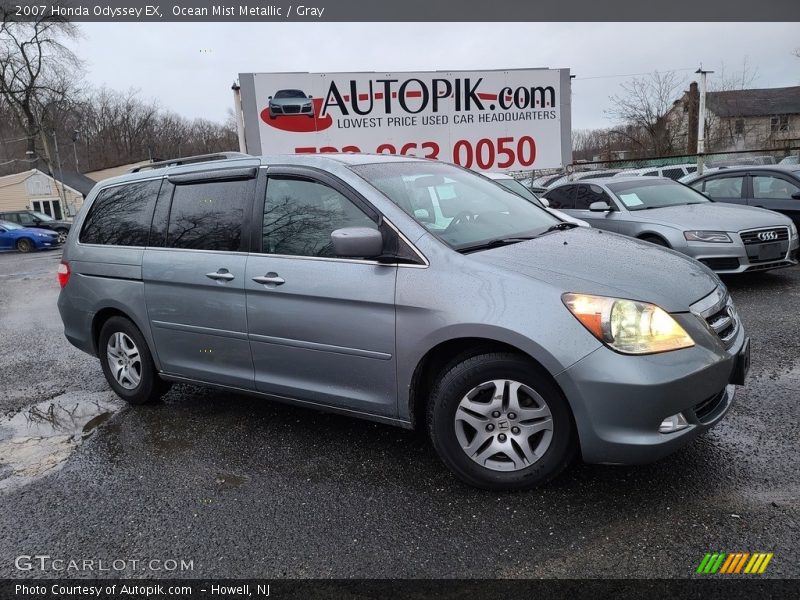 Ocean Mist Metallic / Gray 2007 Honda Odyssey EX