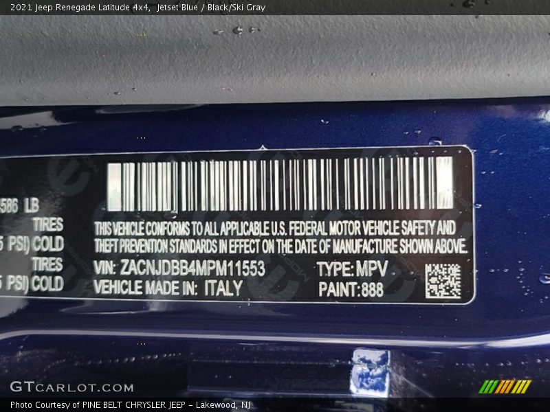 Jetset Blue / Black/Ski Gray 2021 Jeep Renegade Latitude 4x4