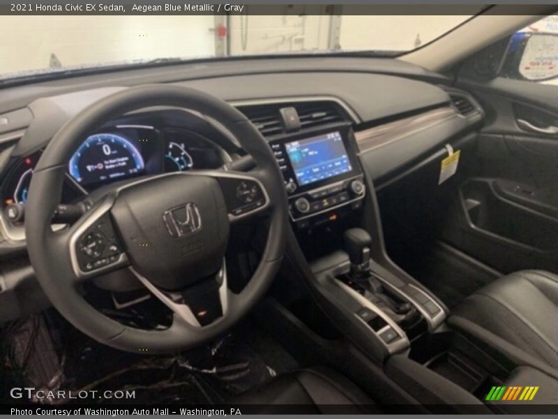 Aegean Blue Metallic / Gray 2021 Honda Civic EX Sedan