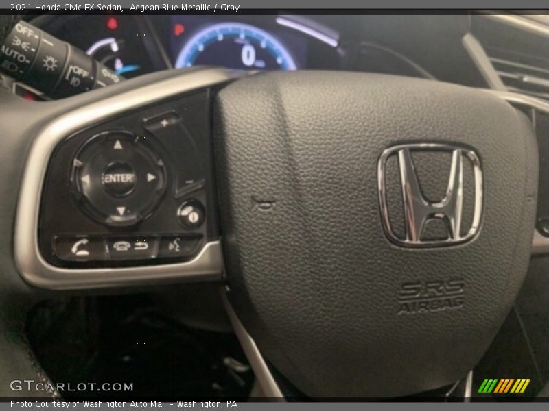 Aegean Blue Metallic / Gray 2021 Honda Civic EX Sedan