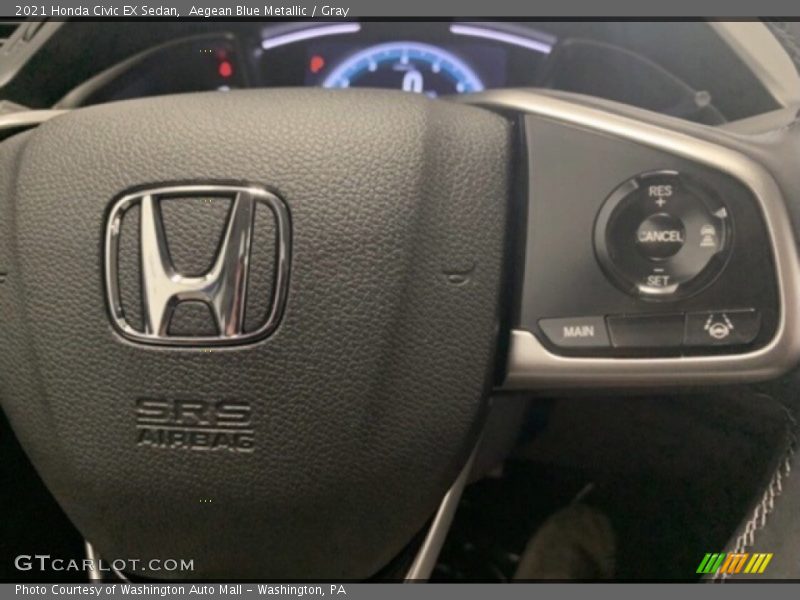 Aegean Blue Metallic / Gray 2021 Honda Civic EX Sedan
