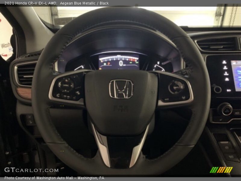 Aegean Blue Metallic / Black 2021 Honda CR-V EX-L AWD