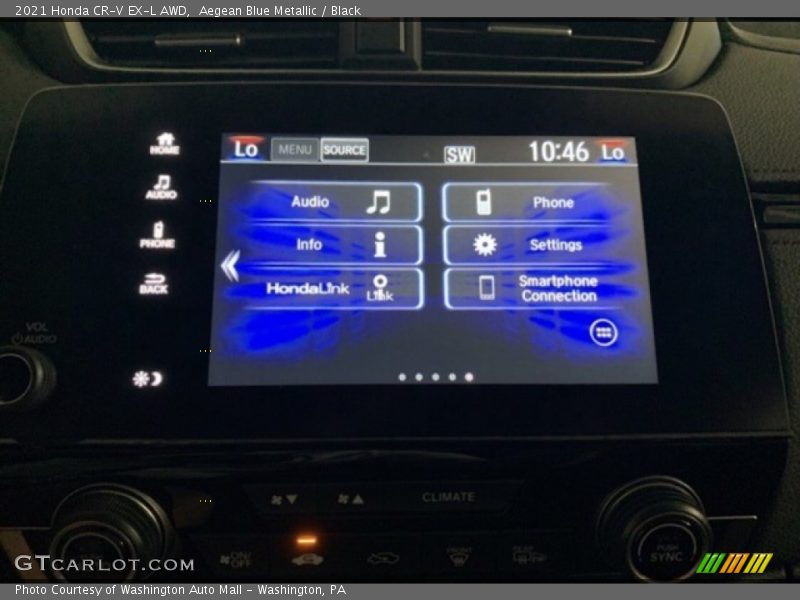 Aegean Blue Metallic / Black 2021 Honda CR-V EX-L AWD
