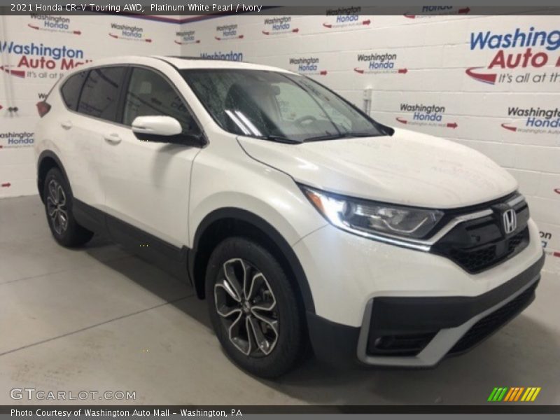 Platinum White Pearl / Ivory 2021 Honda CR-V Touring AWD