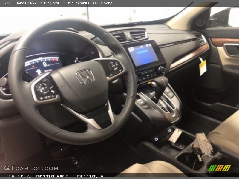 Platinum White Pearl / Ivory 2021 Honda CR-V Touring AWD