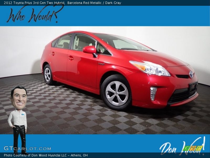 Barcelona Red Metallic / Dark Gray 2012 Toyota Prius 3rd Gen Two Hybrid