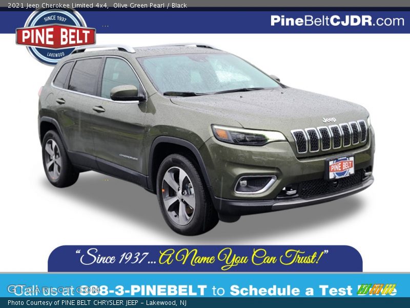 Olive Green Pearl / Black 2021 Jeep Cherokee Limited 4x4