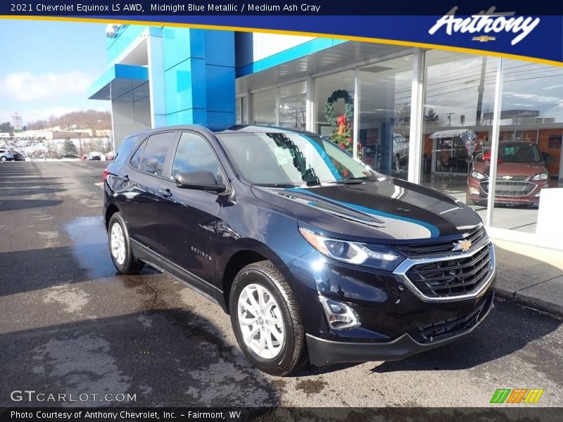 Midnight Blue Metallic / Medium Ash Gray 2021 Chevrolet Equinox LS AWD