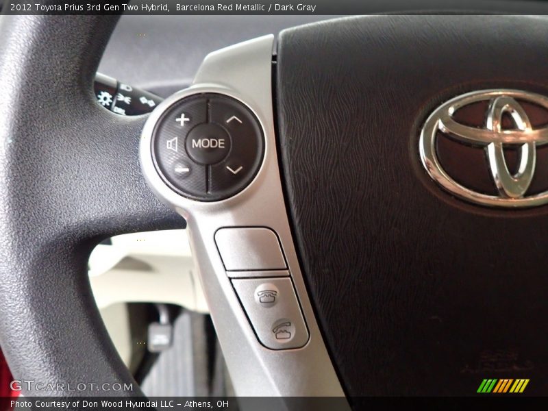 Barcelona Red Metallic / Dark Gray 2012 Toyota Prius 3rd Gen Two Hybrid