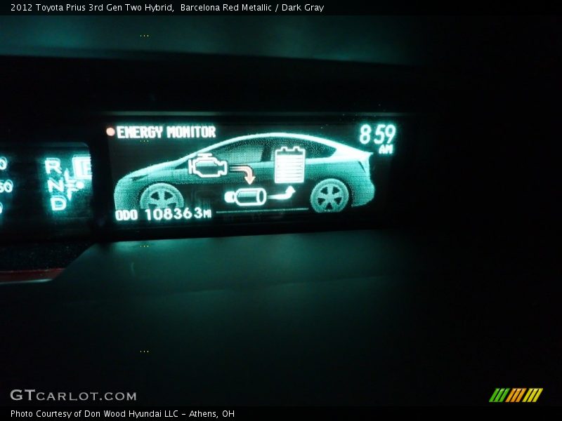 Barcelona Red Metallic / Dark Gray 2012 Toyota Prius 3rd Gen Two Hybrid
